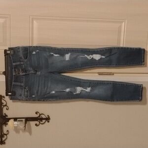 BBJ Sunset Fit Hi-Rise Medium Wash Distressed Ankle Skinny Jeans Size 1/25